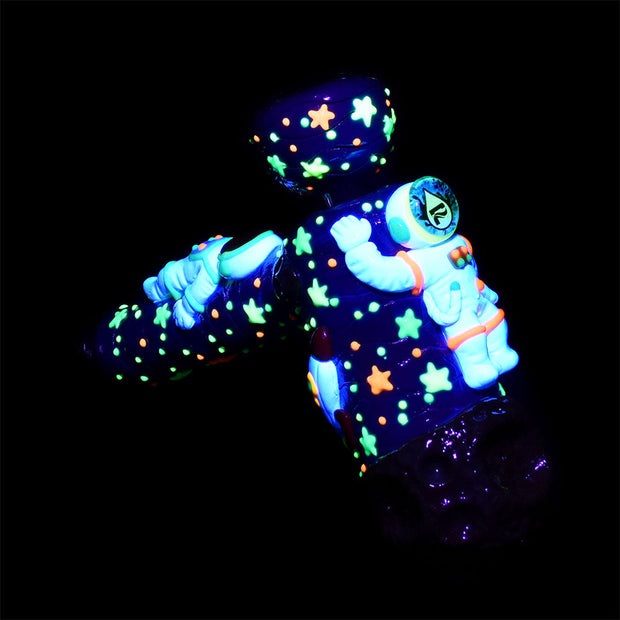 Pulsar Spaceman Bubbler Pipe | Glow & UV Reactive Accents