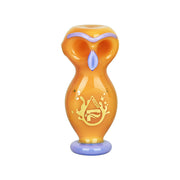 Pulsar Wise Owl Double Bowl Hand Pipe | Orange