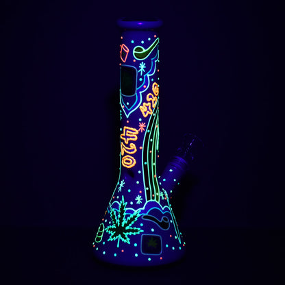 420 Beach Vibes Beaker Bong | Regular Size | Glow In The Dark