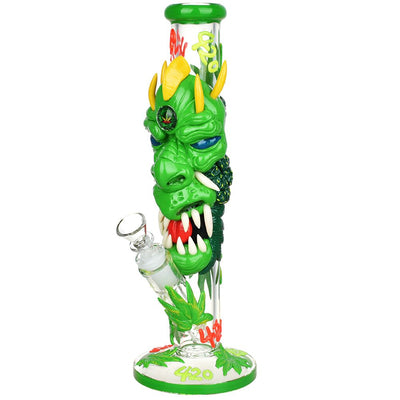 420 Dragon Glow Straight Tube Bong | Front View