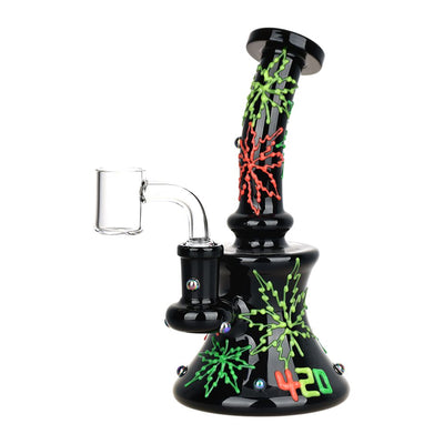 420 Neon Leaf Dab Rig | Front View