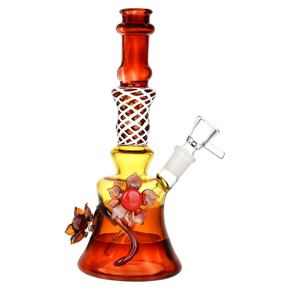 Amber Autumn Flower Bong | Side View