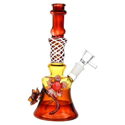 Amber Autumn Flower Bong | Side View