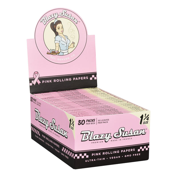 Blazy Susan Rolling Papers | Pink | 1 1/4" Box