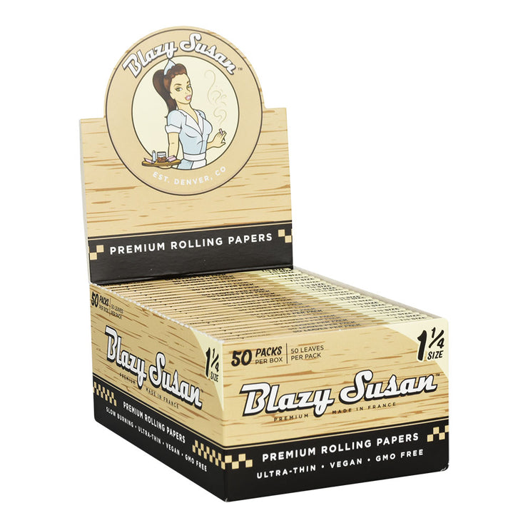 Blazy Susan Rolling Papers | Unbleached | 1 1/4" Box
