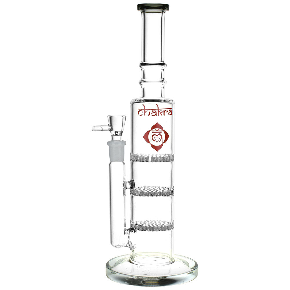 Chakra Triple Honeycomb Tower Bong | Gray