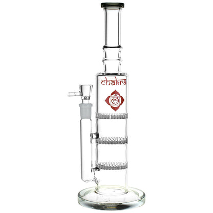 Chakra Triple Honeycomb Tower Bong | Gray