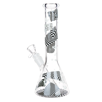 Cheech & Chong Glass Beaker Bong | Optical Illusion Glow Back View