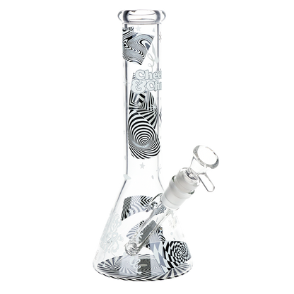 Cheech & Chong Glass Beaker Bong | Optical Illusion Glow Front View