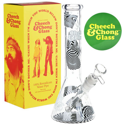 Cheech & Chong Glass Beaker Bong | Optical Illusion Glow Set View