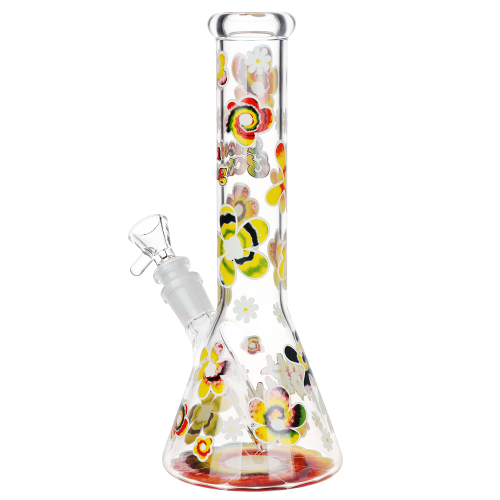Cheech & Chong Glass Beaker Bong | Tie Dye Glow Back View