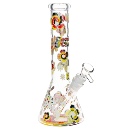 Cheech & Chong Glass Beaker Bong | Tie Dye Glow Front View