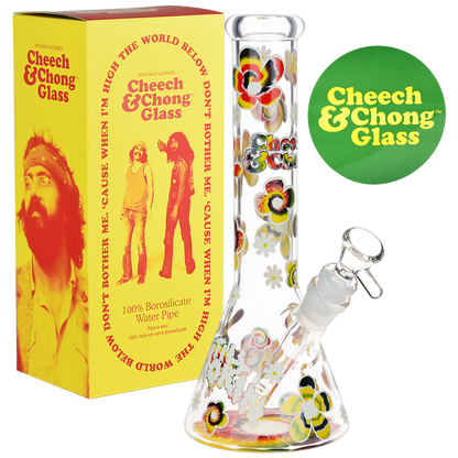 Cheech & Chong Glass Beaker Bong | Tie Dye Glow Set View