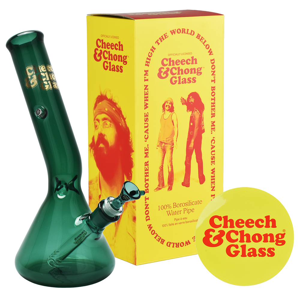 Cheech & Chong Glass Beaker Bong | Basketball Jones Chillax | Teal Set