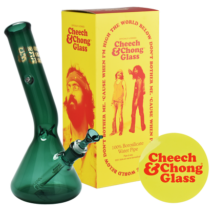 Cheech & Chong Glass Beaker Bong | Basketball Jones Chillax | Teal Set