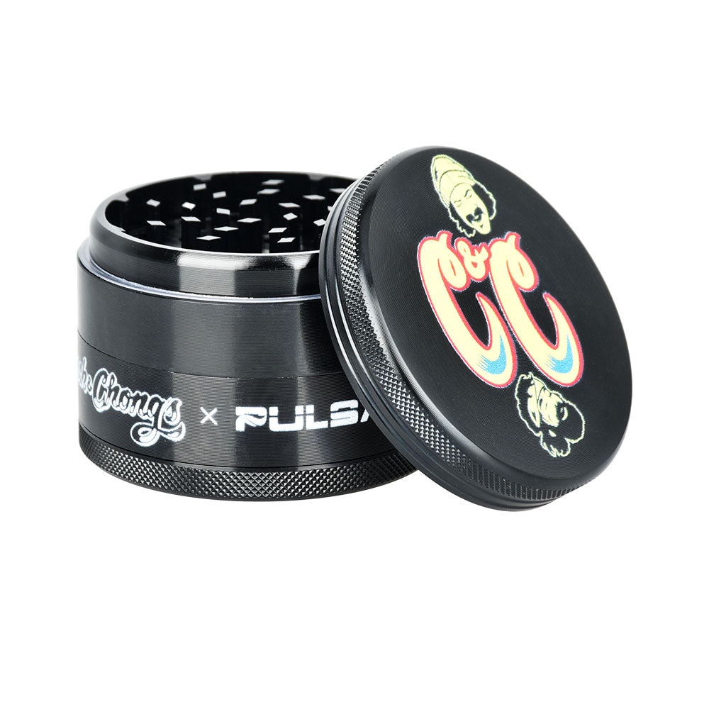 Cheech & Chong's™ x Pulsar Black Metal Grinder | C&C Logo