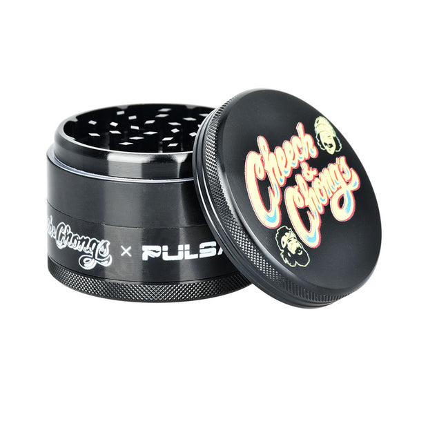 Cheech & Chong's™ x Pulsar Bundles | Black Metal 4pc Grinder | Classic Logo