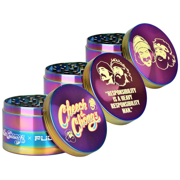 Cheech & Chong's™ x Pulsar Bundles | Rainbow Metal 4pc Grinder | Group