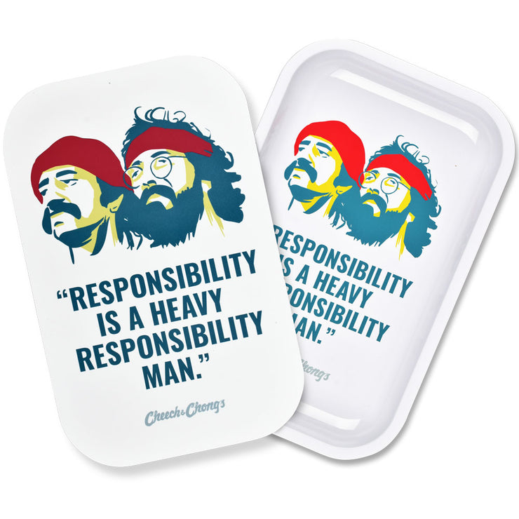 Cheech & Chong x Pulsar Metal Rolling Tray & Lid | Responsibility