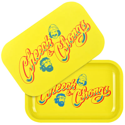 Cheech & Chong x Pulsar Metal Rolling Tray & Lid | Yellow Logo