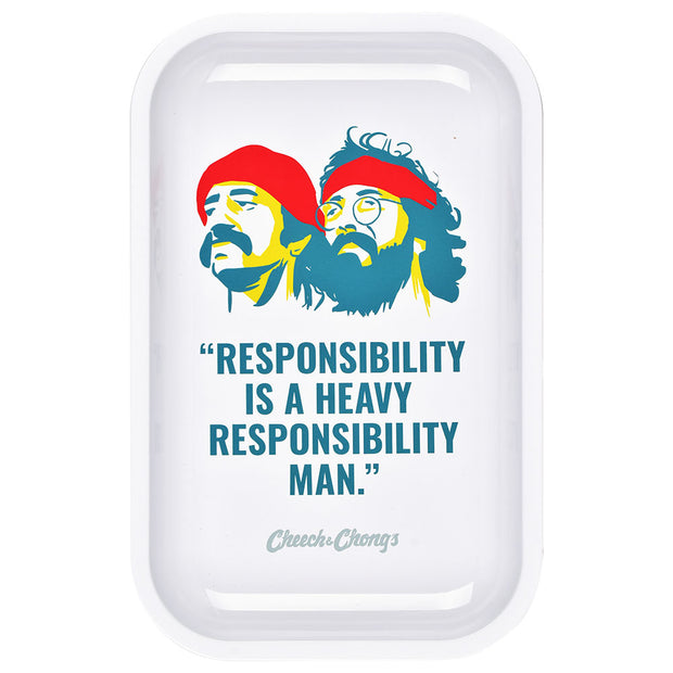 Cheech & Chong x Pulsar Metal Rolling Tray | Responsibility | Front View