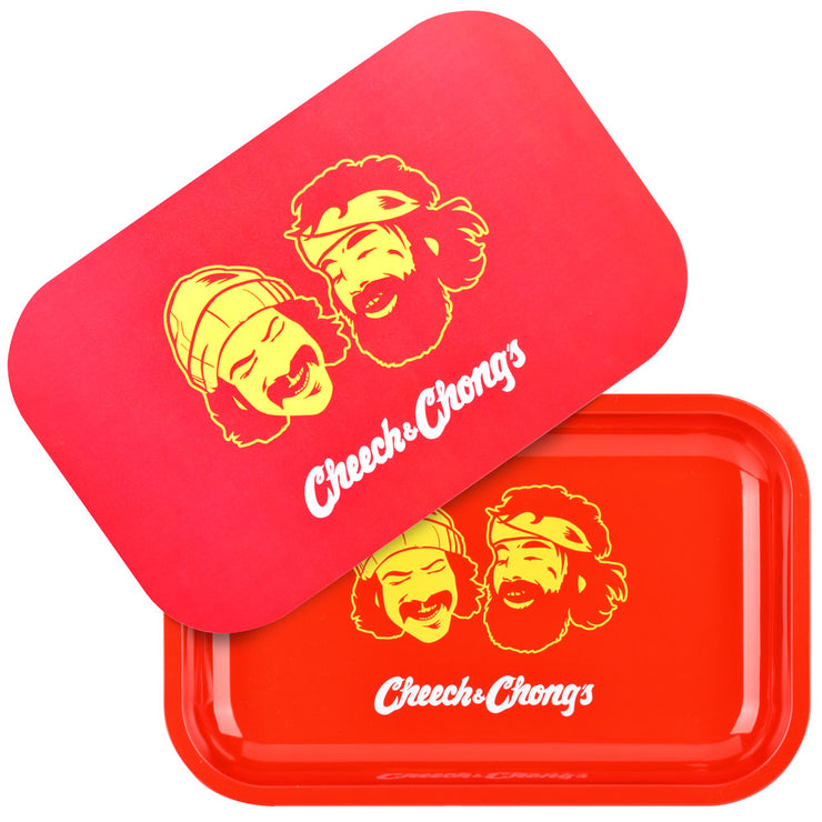 Cheech & Chong x Pulsar Metal Rolling Tray & Lid | Red Faces
