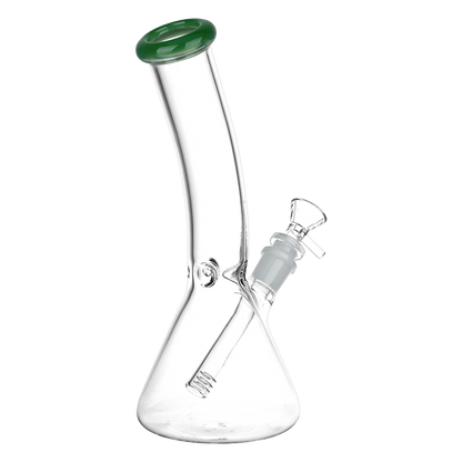 Classic Glass Bent Neck Beaker Bong | Medium Size | Back View