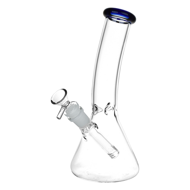 Classic Glass Bent Neck Beaker Bong | Medium Size | Front View