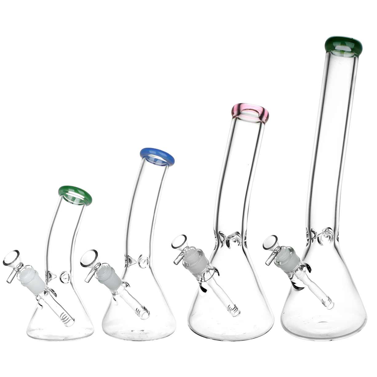 Classic Glass Bent Neck Beaker Bong | All Sizes | Group
