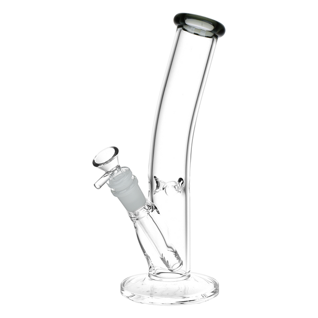 Classic Glass Bent Neck Straight Tube Bong | Medium Size | Front View
