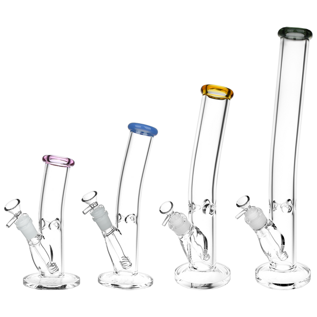 Classic Glass Bent Neck Straight Tube Bong | All Sizes | Group