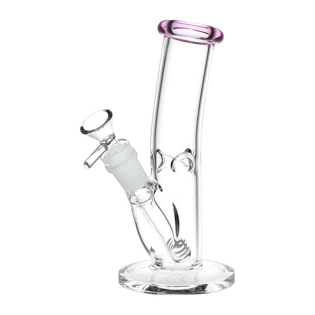 Classic Glass Bent Neck Straight Tube Bong | Small Size | Front View