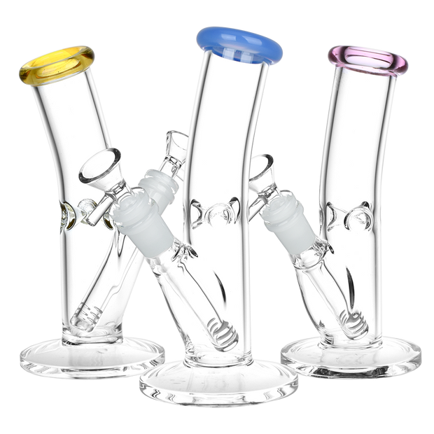 Classic Glass Bent Neck Straight Tube Bong | Small Size | Group