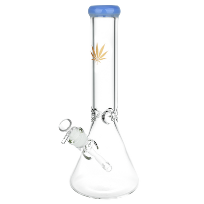 Classic Glass Gold Leaf Beaker Bong | Large | Blue
