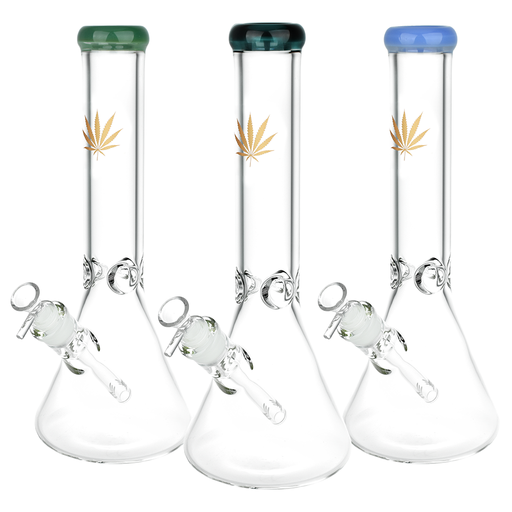 Classic Glass Gold Leaf Beaker Bong | Large | Group