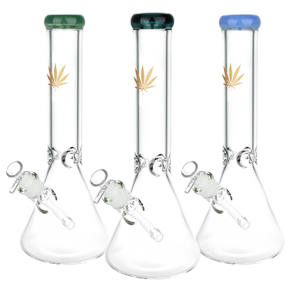 Classic Glass Gold Leaf Beaker Bong | Large | Group