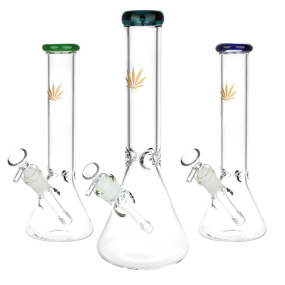 Classic Glass Gold Leaf Beaker Bong | All Sizes Group
