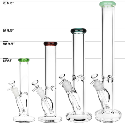 SeshGear Classic Glass Straight Tube Bong | Size Chart for Comparison