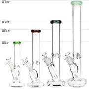 Classic Glass Straight Tube Bong | Size Chart Comparison