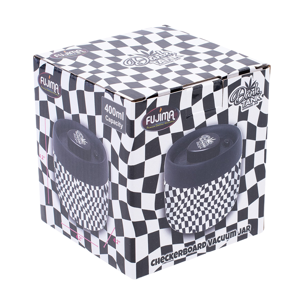 Dank Tank Vacuum Glass Jar | Checkerboard | Packaging