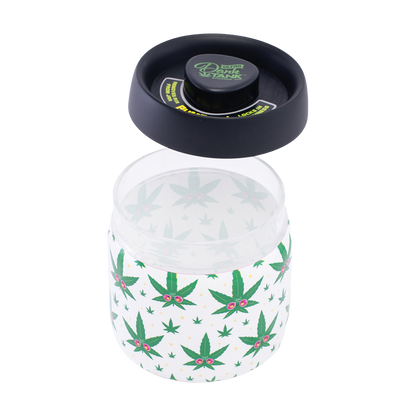 Dank Tank Vacuum Glass Jar | Hemp Leaf | Open View