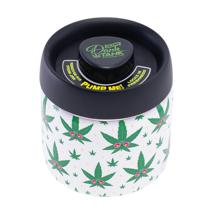 Dank Tank Vacuum Glass Jar | Hemp Leaf | Front View