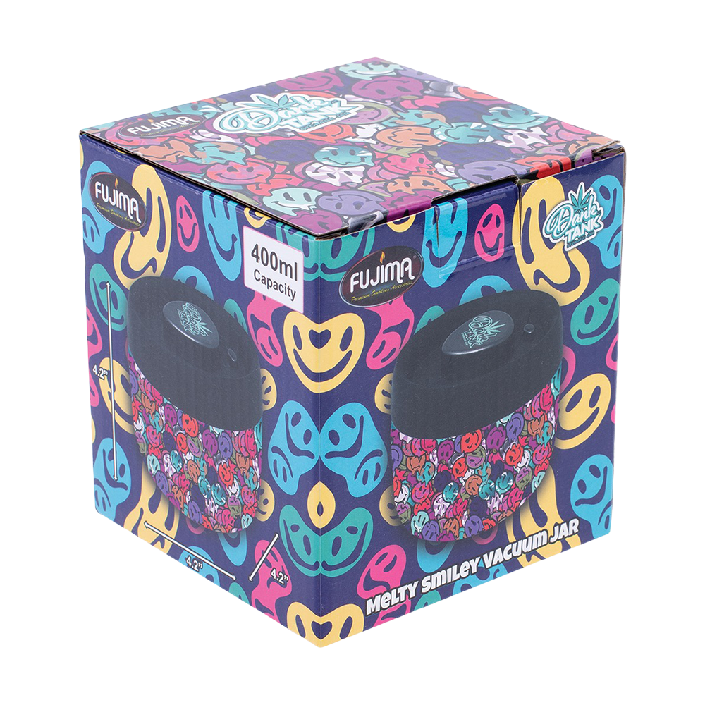 Dank Tank Vacuum Glass Jar | Melty Smiley | Packaging