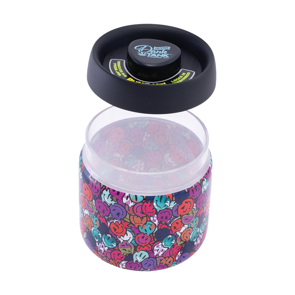 Dank Tank Vacuum Glass Jar | Melty Smiley | Open View