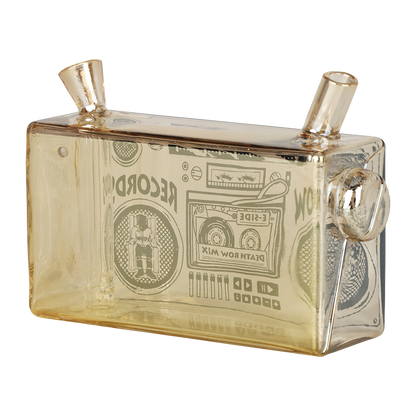 Death Row Records Boom Box Blunt Bubbler | Gold Back View