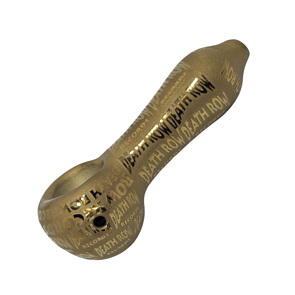 Death Row Records Metallic Etched Spoon Pipe | Side View