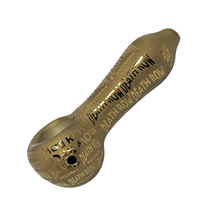 Death Row Records Metallic Etched Spoon Pipe | Side View