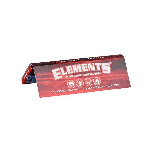Elements Red Slow Burn Rolling Papers | 1 1/4 Size | Booklet