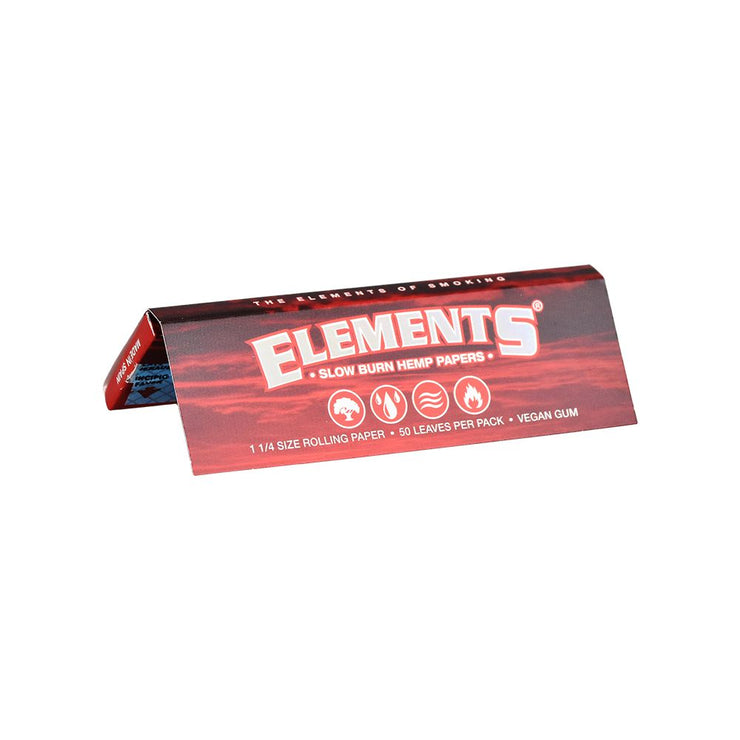 Elements Red Slow Burn Rolling Papers | 1 1/4 Size | Booklet