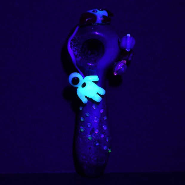 Empire Glassworks Galactic Glow Spoon Pipe | Glow In The Dark